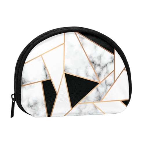 WKSGDSG Kleine Münzbörse mit Reißverschluss, schwarz-weiße Marmor-Textur, Mini-Geldbörse, Münztasche, tragbare Kleingeldbörse für Frauen und Mädchen, modische Damen-Canvas-Münztasche mit von WKSGDSG