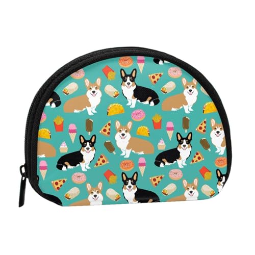 WKSGDSG Kleine Münzbörse mit Reißverschluss, süße Hunde, Mini-Geldbörse, Münztasche, tragbare Geldbörse für Frauen und Mädchen, modische Damen-Canvas-Münztasche mit Schlüsselanhänger von WKSGDSG