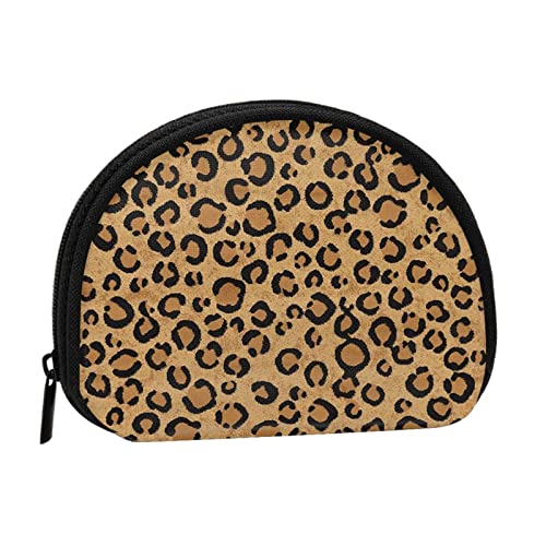 WKSGDSG Kleine Münzbörse mit Reißverschluss, wilder Leoparden-Tier-Mini-Geldbörse, Münztasche, tragbare Kleingeldbörse für Frauen und Mädchen, modische Damen-Canvas-Münztasche mit Schlüsselanhänger von WKSGDSG