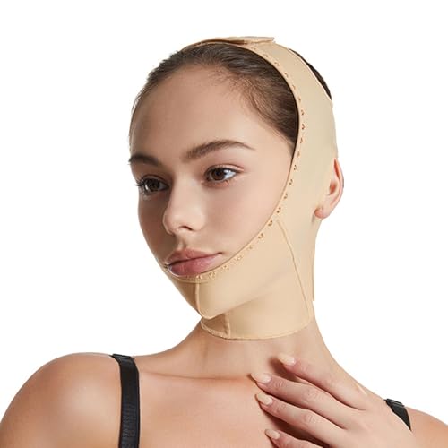 WKZSXXMJ Postoperative Liposuktion Gesichts-Kompressionsbandage Halsabdeckung Kinnband für Frauen Gesichtsstraffung Straffungs- und Lifting-Gürtel(S) von WKZSXXMJ