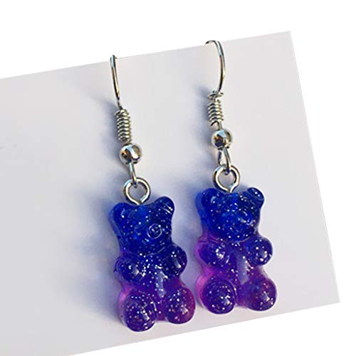 1 Paar Mode Schöne Mädchen Ohrringe Cartoon Candy Bär Anhänger Ohrringe Bunte Harz Drop Dangler Charme Kopfbedeckung Für Männer Mit Langen Haaren von WKabnkn