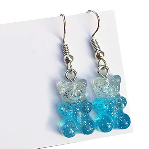1 Paar Mode Schöne Mädchen Ohrringe Cartoon Candy Bär Anhänger Ohrringe Bunte Harz Drop Dangler Charme Kopfbedeckung Für Männer Mit Langen Haaren von WKabnkn