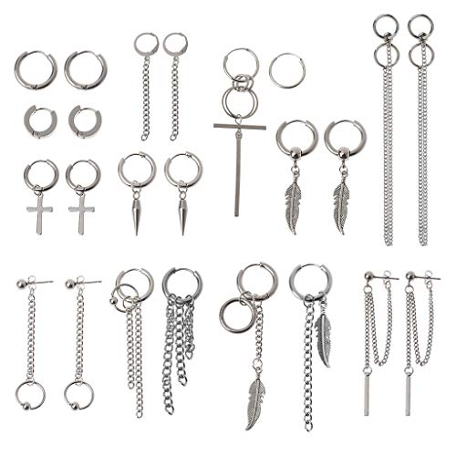 12 Paare Für Kreuzfederohrringe Für Titanstahl Stahl Dangle Hoop Ohrringe Modes Statement Korean Jewelry De Ohrring Hooks von WKabnkn