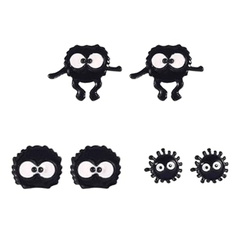 3 Paar Bolzen Ohrringe Ohrstollen Kohlebällchen Form Ohrring Mode Schmuck Ohrlegierung Ideal Für Party Daily Coal Pins von WKabnkn