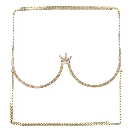 WKabnkn Brusthalterung Bra Kette Körper Schmuck Kristallkörperkette BH Unterwäsche Legierungsmaterial Für Frauen Brusthalterung Schmuck von WKabnkn