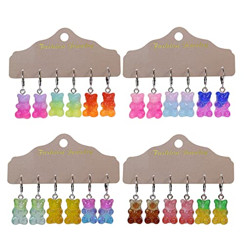 Cartoon Animal Drop Ohrring Set Niedliche Süßigkeiten Verlaufs Farbe von WKabnkn