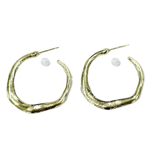 Damen Reifenoopringe In Goldenen Silbernen Frauen Große Dicke Runde Kreisförmige Ohrringe Hoop Punk Schmuck Punk Stollen Allergie Resistent von WKabnkn