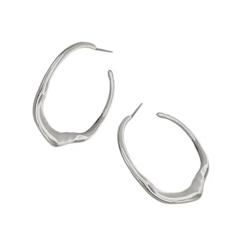 Damen Reifenoopringe In Goldenen Silbernen Frauen Große Dicke Runde Kreisförmige Ohrringe Hoop Punk Schmuck Punk Stollen Allergie Resistent von WKabnkn