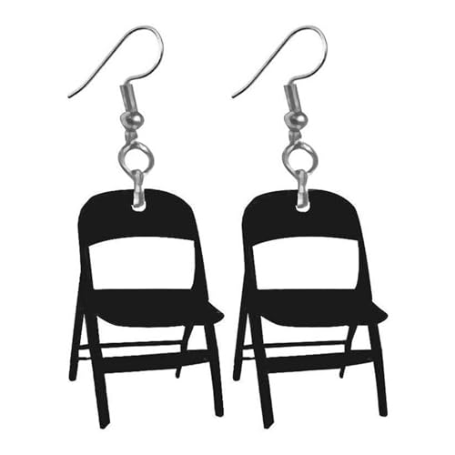 Delicate Faltstuhl Ohrringe Acrylstuhl Damgle Ohrringe Für Frauen Täglich Verschleißform Drap Dangle Acryl Damgle von WKabnkn
