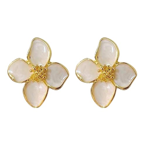 Koreanische Hochzeitsstile Hibiscus Blumenschsten Ohrringe Tragbar Für Frauen Vintage Modeschmuck In Eleganten Designs Fallengelassene Glasurneben von WKabnkn