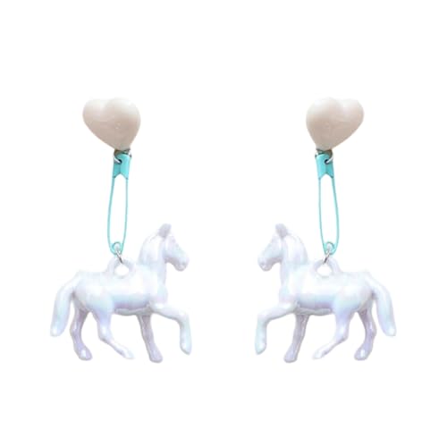 Kreative Pferdeherzen Ohrringe Harz Textur Female Für Musikfestivals Oder Partys Einzigartige Statement Ohrringe Geeignet von WKabnkn
