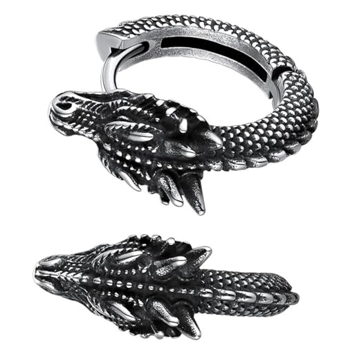 Stilvolle Dragon Hoop Ohrringe Edelstahlohrohrschstene Für Männer Frauen Hip Hop Punk Party Accessoire Unisex Schmuck Unisex Mode Ohrringe von WKabnkn