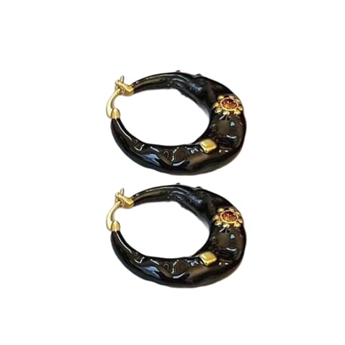 Stilvolle Farbenfrohe Tropfglasur Hoop Ohrringe Leichte Bequeme Ohrschnallen Einzigartige Modeaccessoire Für Frauen Girl Alloy Hoop Ohrringe von WKabnkn