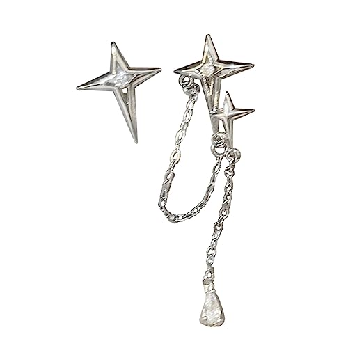 Trend Vierzauberer Stern Studienohrringe Nischendesign Hip Hop Geometrisch Gekreuzte Ohrringe Alleinstellbarer Ohrschmuck Gekreuzt Für Frauen von WKabnkn