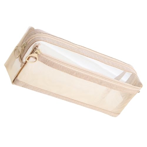 WKabnkn Clear Pencil Case Double Layer Stiftbeutel Durchsichtigen Inhalter Stift Organisatoren Aufbewahrungstasche Reise Make Up Taschen Mesh Beutel Durch. von WKabnkn