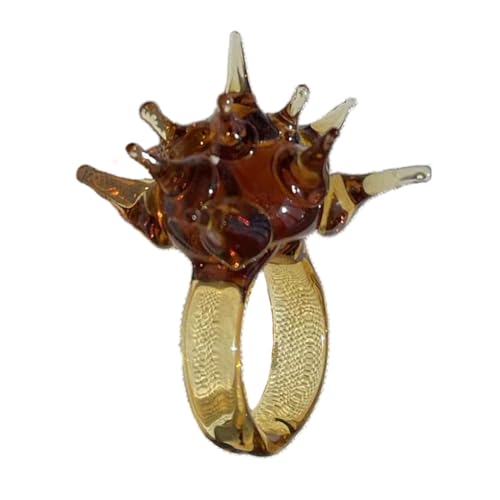 WKabnkn Einzigartige Harzdekoration Ringe Schmuck Charme Handgefertigtes Harz Seeigel Ornament Leichtes Marine Kreatur Themenringe Hochwertiges von WKabnkn