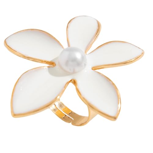 WKabnkn Elegante Große Blumförmige Ringe Verstellbare Offene Fingerringe Für Frauen Übertriebenen Schmuck Für Hochzeiten Und Geburtstage Bequemer von WKabnkn