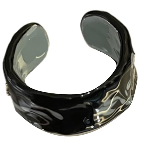 WKabnkn Elegante Tropfende Öl Offene Ringe Mit Goldenen Folienverstellbaren Keramikfinger Ringen Trendy Schmuck Für Mode Enthusiasten Eröffnung von WKabnkn