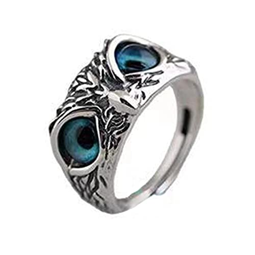 WKabnkn Eye Owl Retro Tiervogel Offener Verstellbarer Punkeule Offene Tierringe Statement Schmuckgeschenke Statement Schmuck Geschenk von WKabnkn