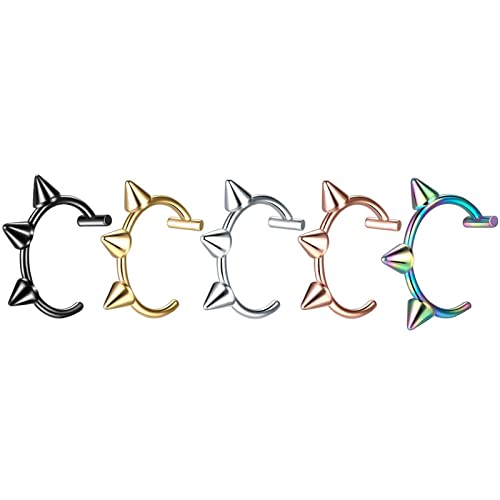 WKabnkn Frauen Männer Edelstahl Lippenringe Körper C Stil Kein Durchdringendes Knochenclipschmuck Schmuck Nase Ohrring Piercing Mode Schmuck von WKabnkn