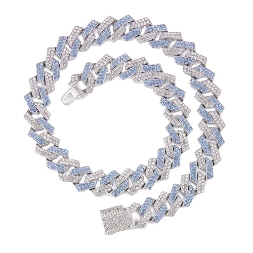 WKabnkn Funkelnde Diamanten Besetzt Kubanische Link Halskette Mode Statement Stücke Schmuck Accessoire Für Trendsetters Trendy Accessoire von WKabnkn