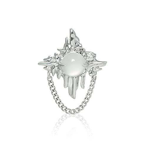 WKabnkn Gotische Unregelmäßige Quasten Mondsteinringe Kettenstar Opal Stein Kleine Frische Hochzeitsfeier Schmuck Geschenke Opal Steinringe Für Frauen von WKabnkn