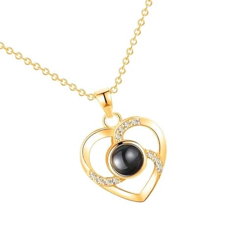 WKabnkn Heart Pendellan Halskette Projekte Halskette Kette Edelstahlschmuck Für Feierlichkeiten Und Präsentieren Herzanhängerschmuck von WKabnkn