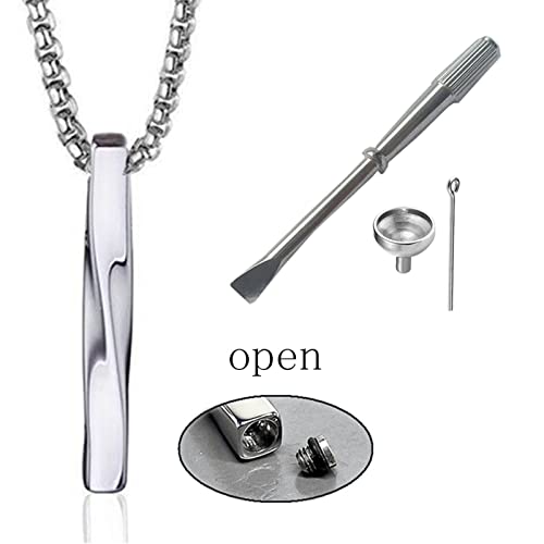 WKabnkn Kristall Silber Cremation Halskette Anhänger Für Aschestangen Zirkon Urne Memorial Ashes Halskette Anhänger Andenken Einäscherung Urne Für Männer von WKabnkn