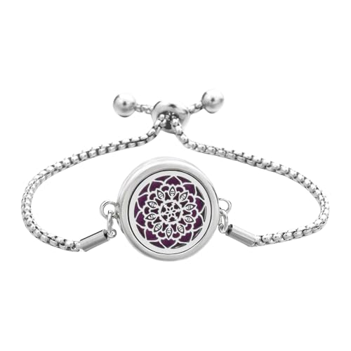 WKabnkn Luftfrischer Parfums Öl Diffusor Charme Armband Einstellbarer Handchain Edelstahl Armband Juwely Frauen Schmuck Schmuck von WKabnkn