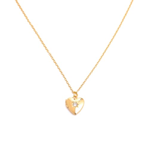 WKabnkn Mehrzweckherzherzfoto Box Halskette Mode Metall Geburtshalkette Legierung Textur Geeignet Für Modedamen Stilvolle Frauen von WKabnkn