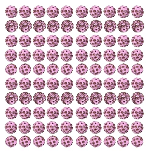 WKabnkn Packung Von 10010 Mm Runden Losen Perlen Bunte Strasssteine Perlen Schatten Disco Bugel Lehmperlen Schmuck Bastelnden Schmuckzubehör Herstellen Vorräte von WKabnkn