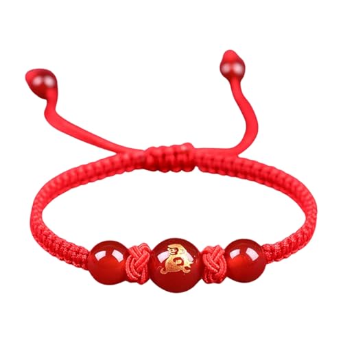 WKabnkn Rote Schnur Armbänder Einstellbare Länge Halskette Tierbrand Armband Kultursymbol Armband Geeignet Für Glücksglück Männer von WKabnkn