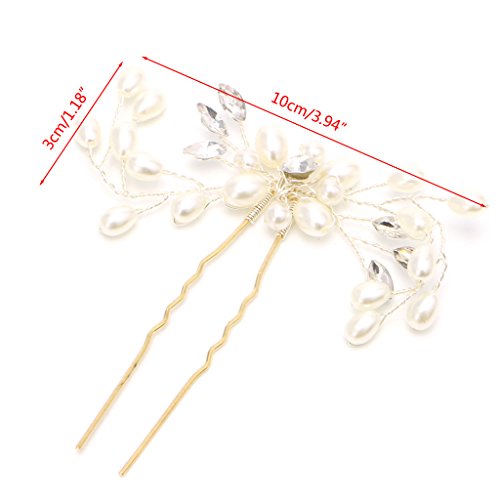 WKabnkn Schöne Kopfschmuck Hochzeit Haare Clips U Geformte Pins Perlenbraut Accessoires Für Frauen Mädchen Retro Hair Fork Für Frauen von WKabnkn