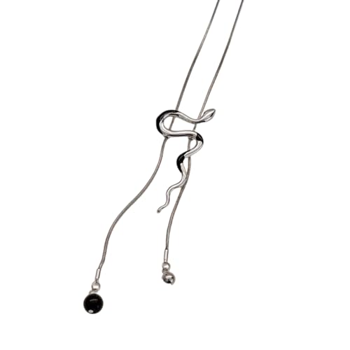 WKabnkn Silberverstellbare Schlangenhändler Halskette Mit Einzigartigen Oil Drop Designs Für Mode Enthusiasten Und Trendsetters Stylish Party Accessoire von WKabnkn