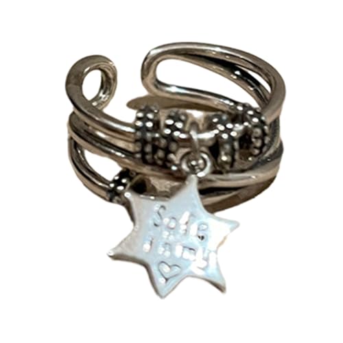 WKabnkn Stern Verstellbare Öffnungsringe Auffällig Star Verstellbare Fingerringe Legierung Legierung Offenes Geschenk Für Frauen Mädchen Öffnen Für Handwerks von WKabnkn