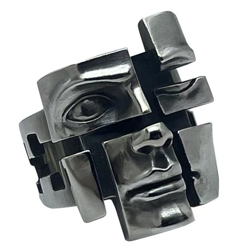 WKabnkn Stylische Multi Persönlichkeitsringe Multi Facetten Maskenringe Accessoire Aus Der Qualitätslegierung Für Dauerhafte Attraktivität Sturdy Zink Legierung von WKabnkn