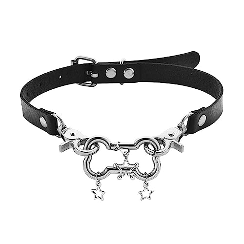 WKabnkn Stylish Star Pentagramme Bone Leder Neckkette Für Frauen Süße Coole Trendkragen Halskette Punk Accessoires Juwel von WKabnkn