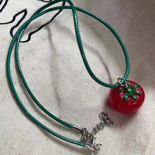 WKabnkn Tomatenanhänger Halsketten Tomate Anhänger Chokers Party Schmuck Halsketten Schmuckharzmaterial Für Täglichen Modehals von WKabnkn