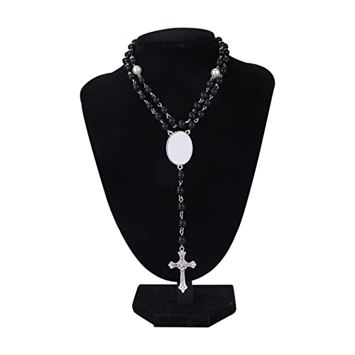 WKabnkn Trendy Für Cross Anhänger Sublimation Halskette Rosenkranzperlen Halskette Katholizismus Gebet Religiöse Schmuck Für Familie Religiöser Schmuck Christen von WKabnkn