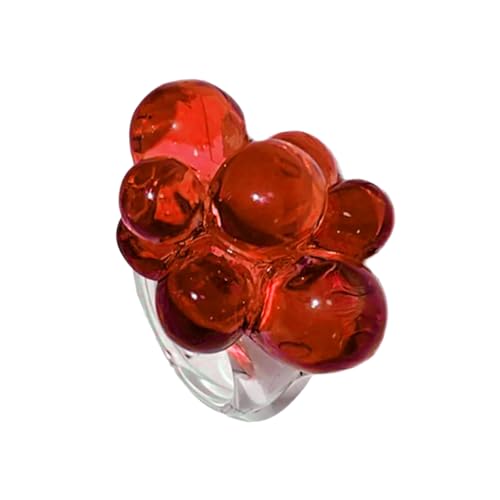 WKabnkn Übertriebene Acrylringe Mit Perlen Dating Schmuck Acryltextur Perfekt Zum Hinzufügen Eines Farbtons Zu Jedem Outfit Blumenringe von WKabnkn