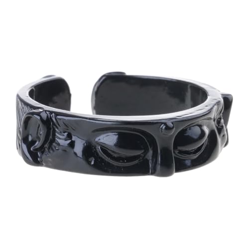 WKabnkn Unisex Offene Ringe Buddhas Halbgesicht Finger Ringe Dekoration Verstellbare Ornamente Buddhistische Accessoire Für Partys Stylish Women Accessoire von WKabnkn