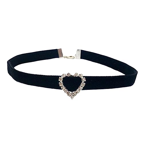 WKabnkn Weiche Samtkette Herzkragen Kette Choker Mit Herzanhänger Perfekter Geschenk Für Frau Mädchen Choker von WKabnkn