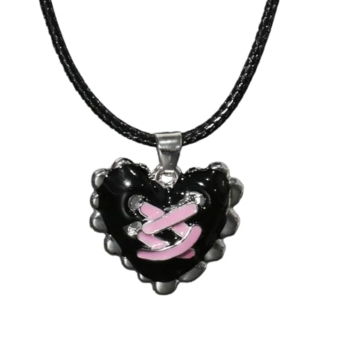 WKabnkn Zirkon Flüssiger Herz Anhänger Halskette Für Frauen Leichte Luxuskreuz Halsschreiber Leder Seilblöcke Kettenkette Schmuckzubehör Kreuz Anhänger Halskette Für Frauen von WKabnkn