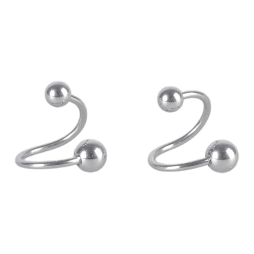 Wellenkugel Spiralschraube Rückenstollen Ohrringe Ziehen Durch Reifen Ohrringe Minimalistische Ohr Kletterer Crawler Manschette Für Frauen von WKabnkn