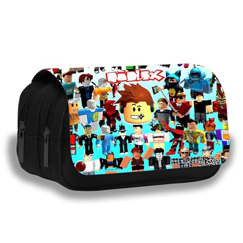 Roblox Mäpchen Teenager, 3D Roblox Federmäppchen, Roblox FedermäPpchen Schule Roblox Etui Schule Roblox Pencil Case Schlamppermäppchen Doppelter ReißVerschluss Segeltuch Schlamperbox Für Kinder(A) von WKxinxuan