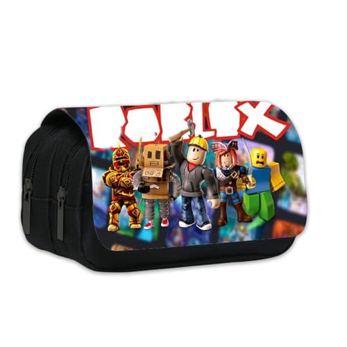 Roblox Mäpchen Teenager, 3D Roblox Federmäppchen, Roblox FedermäPpchen Schule Roblox Etui Schule Roblox Pencil Case Schlamppermäppchen Doppelter ReißVerschluss Segeltuch Schlamperbox Für Kinder(C) von WKxinxuan