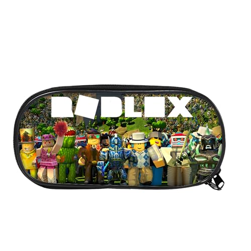 Roblox Mäpchen Teenager, 3D Roblox Federmäppchen, Roblox FedermäPpchen Schule Roblox Etui Schule Roblox Pencil Case Schlamppermäppchen Single Layer ReißVerschluss Segeltuch Schlamperbox Für Kinder(B) von WKxinxuan