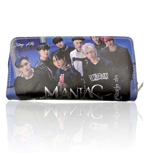 WKxinxuan Stray Kids Geldbörse Kinder Geldbörse, Stray Kids ZeichentrickKinder, Cartoon Stray Kids Geldbörse Leder Wallet Geburtstagsgeschenk für Fans Jungen Mädchen(20 * 12.5 * 2.5cm) von WKxinxuan