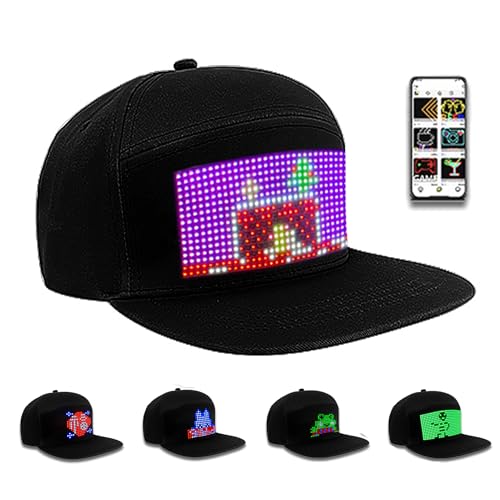 WLDOCA Bluetooth LED Hut RGB Programmierbare Scrollen Nachricht Display Baseball Kappe Fischer Hut für Weihnachten bar Party Zeigt,Schwarz,A WLDOCA Bluetooth LED Hut RGB Programmierbare Scrollen Nachricht Display Baseball Kappe Fischer Hut für Weihnachten bar Party Zeigt,Schwarz,A von WLDOCA