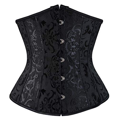 WLFFW Gothic Corsage Große Größen Korsett Damen Unterbrust (EUR(32-34) S, Schwarz) von WLFFW